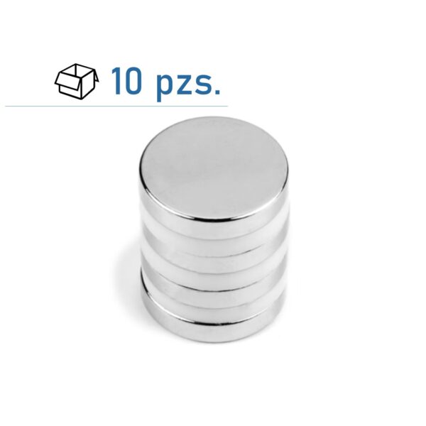 Conjunto de imanes de disco Ø 15×3 mm/ 10 pzs.