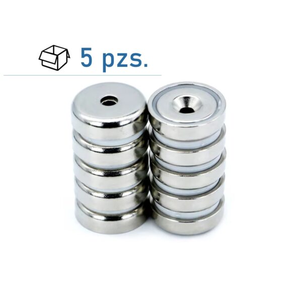 Conjunto de imanes de disco con agujero A42/ 5 pzs.
