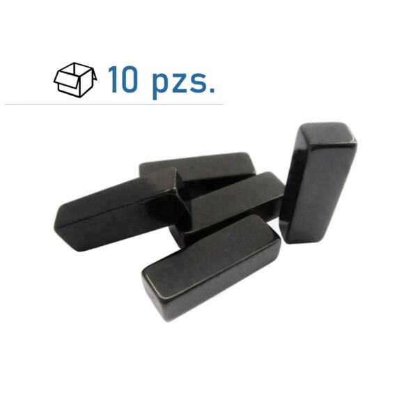 Conjunto de imanes de bloque 40x15x10 mm (Epoxi negro)/ 10 pzs.