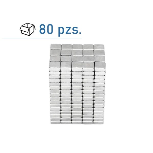 Conjunto de imanes de bloque 4х4x2 mm/ 80 pzs.