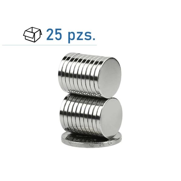 Conjunto de imanes de disco Ø 8×2 mm/ 25 pzs.