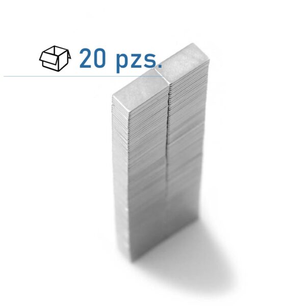 Conjunto de imanes de bloque 15х8х1 mm Adhesivo/ 20 pzs.